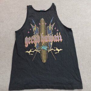 Vintage Gecko Shirt Medium Black Tank Top Double Sided Hawaii Made in USA